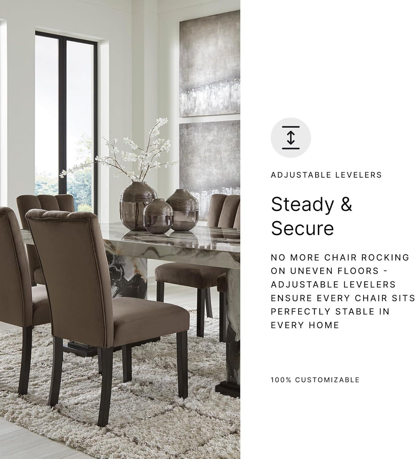 imageSignature Design by Ashley Kendamor MidCentury Modern Upholstered Dining Chair with Solid Wood Frame and Bucket Design Set of 2 Dark BrownMocha