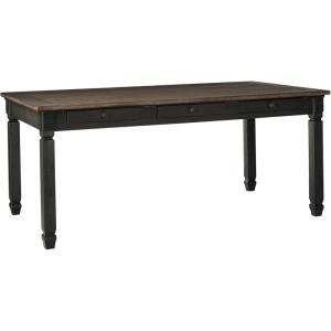 Signature Design by Ashley Tyler Creek Farmhouse Dining Table with Drawers, Seats up to 6, Almost Black