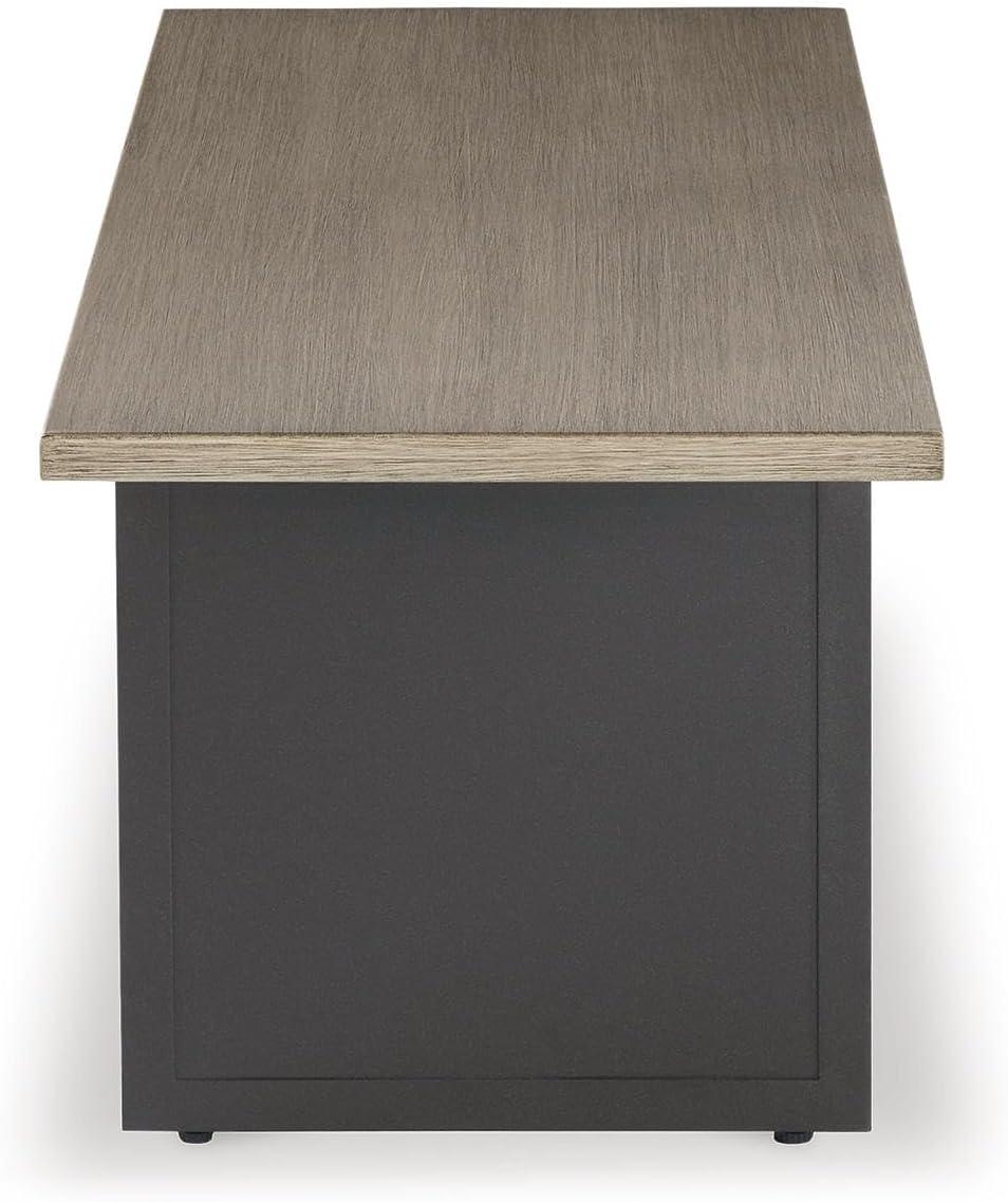 imageSignature Design by Ashley Bree Zee RightArm Facing Modern 4Piece Outdoor Sectional with Tufted Cushion GrayRectangular End Table