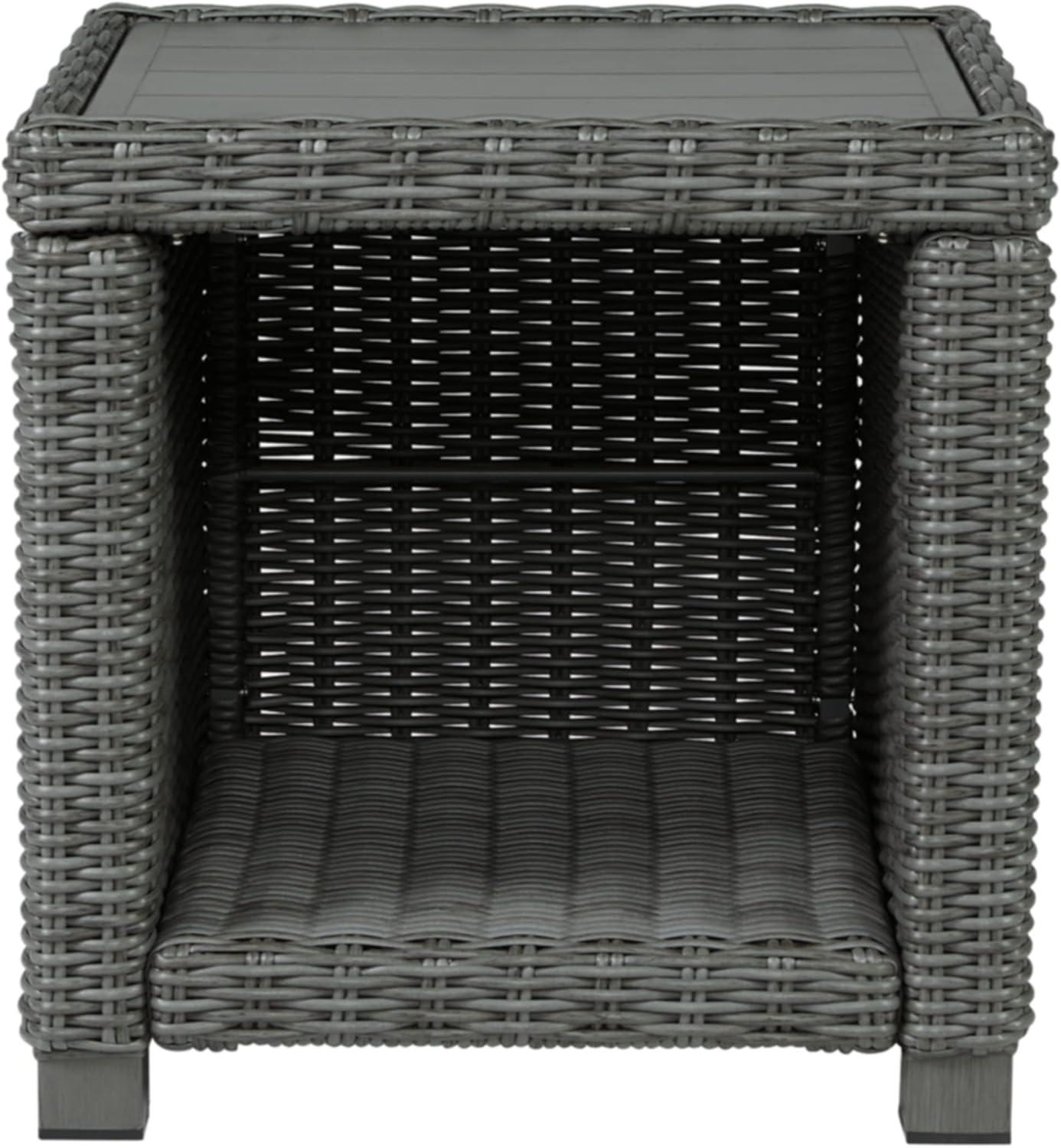 imageSignature Design by Ashley Elite Park Outdoor Bench with Foam Cushion Nuvella Weather Resistant Fabric Rust Free Aluminum Frame 54 W x 17 D x 165 H GrayEnd
