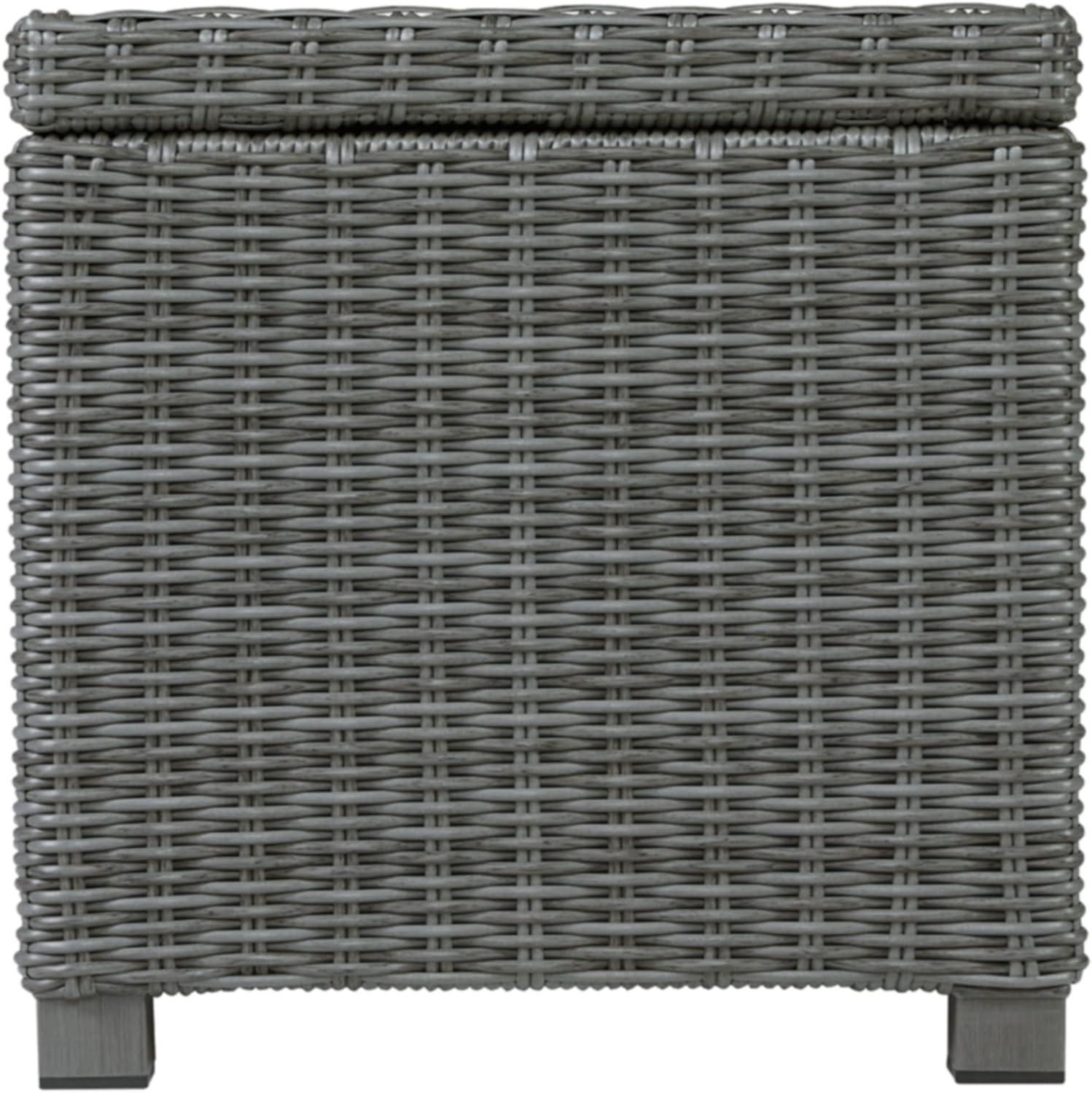 imageSignature Design by Ashley Elite Park Outdoor Bench with Foam Cushion Nuvella Weather Resistant Fabric Rust Free Aluminum Frame 54 W x 17 D x 165 H GrayEnd
