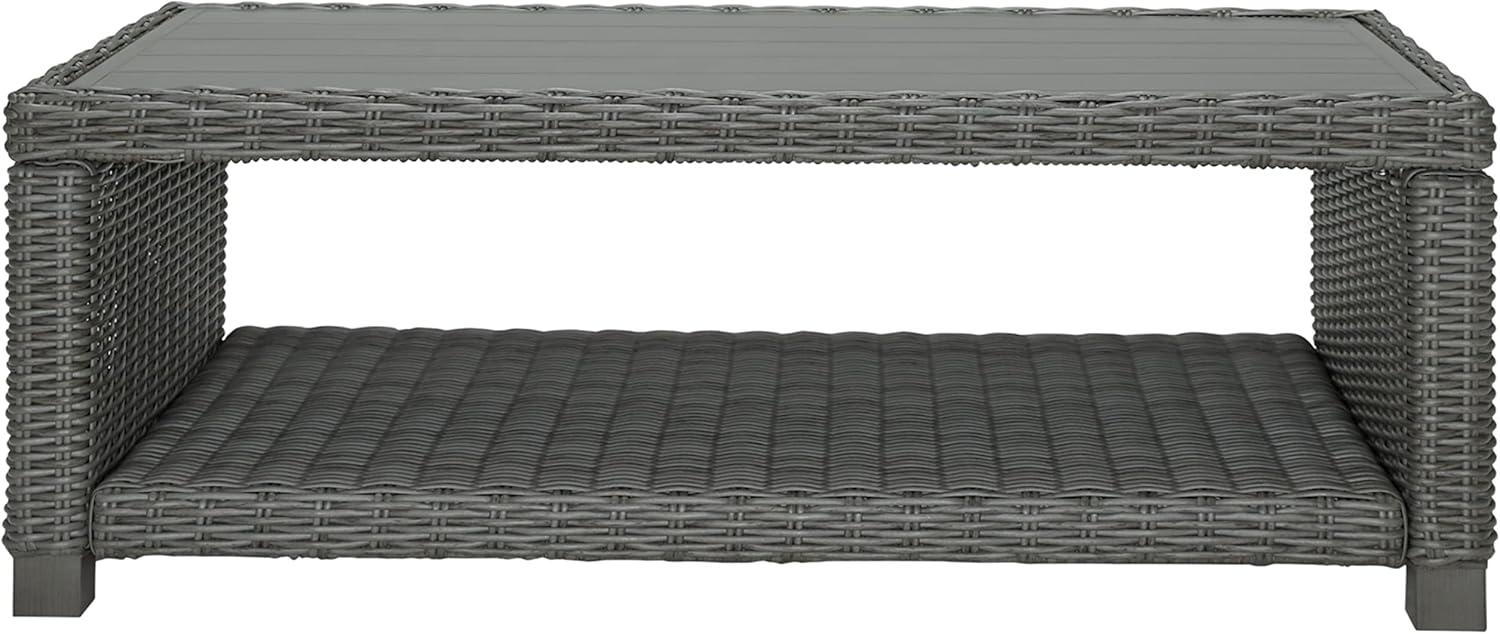 imageSignature Design by Ashley Elite Park Outdoor Bench with Foam Cushion Nuvella Weather Resistant Fabric Rust Free Aluminum Frame 54 W x 17 D x 165 H GrayCoffee