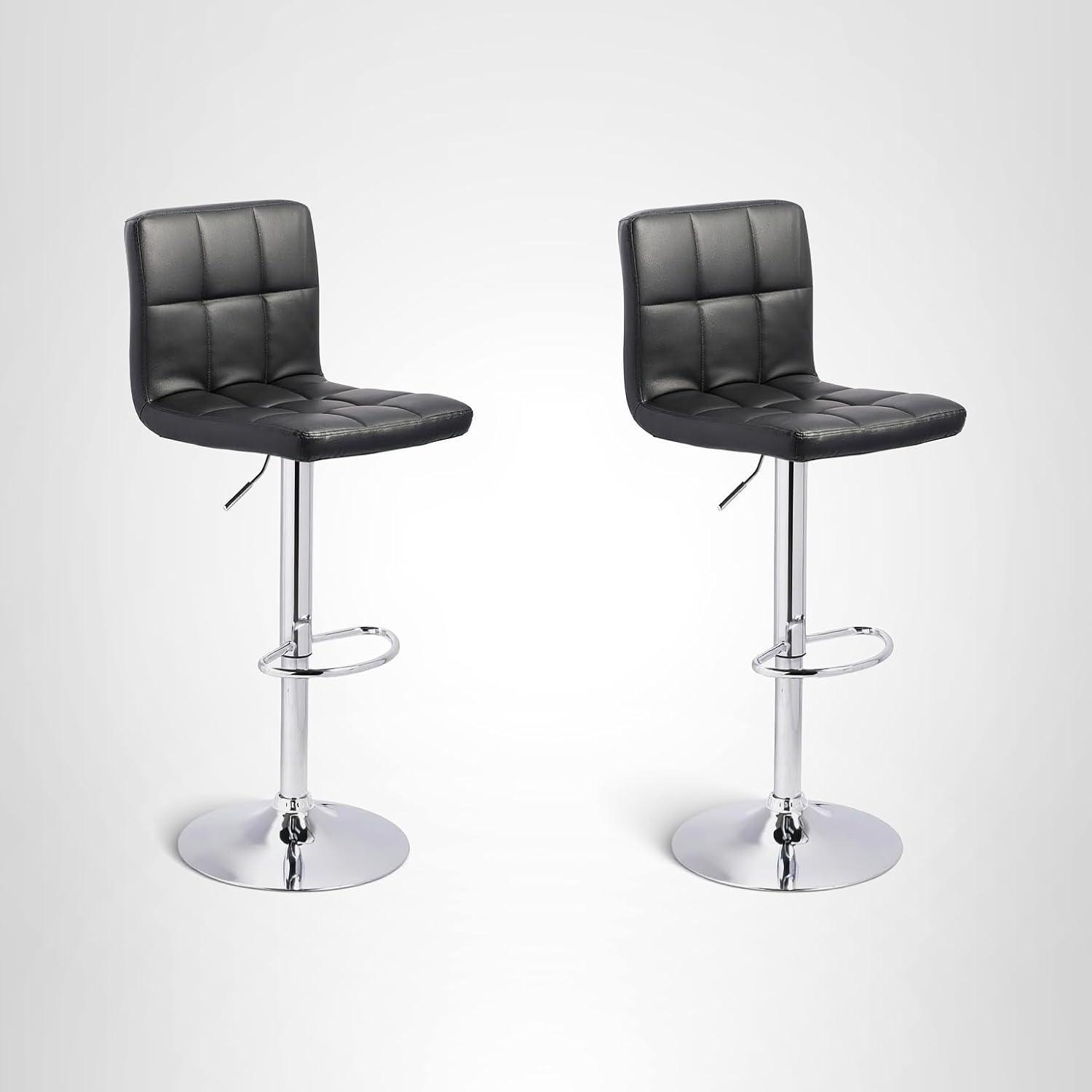imageSignature Design by Ashley Jazmore Contemporary Velvet Upholstered Counter Height Bar Stool with Footrest and Adjustable Levelers Set of 2 Dark Brown amp BlackBlack
