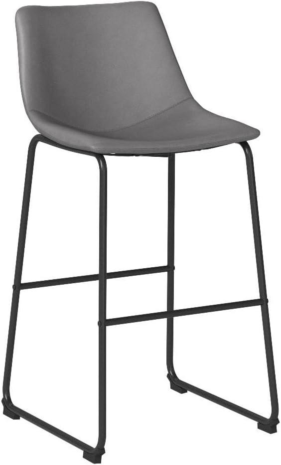 imageSignature Design by Ashley Jazmore Contemporary Velvet Upholstered Counter Height Bar Stool with Footrest and Adjustable Levelers Set of 2 Dark Brown amp BlackGrey