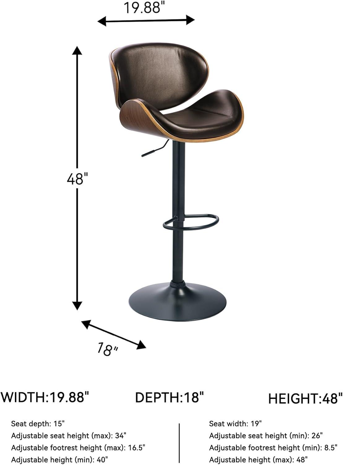 imageSignature Design by Ashley Jazmore Contemporary Velvet Upholstered Counter Height Bar Stool with Footrest and Adjustable Levelers Set of 2 Dark Brown amp BlackBrown