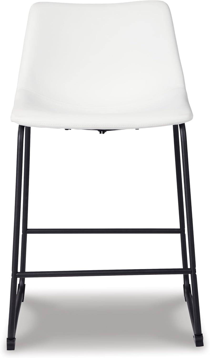 imageSignature Design by Ashley Jazmore Contemporary Velvet Upholstered Counter Height Bar Stool with Footrest and Adjustable Levelers Set of 2 Dark Brown amp BlackWhite