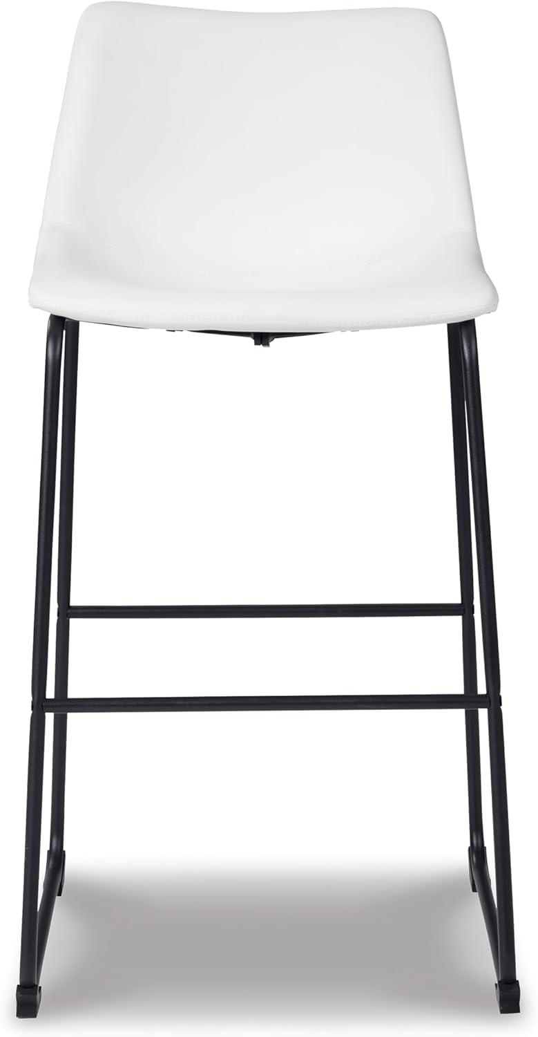 imageSignature Design by Ashley Jazmore Contemporary Velvet Upholstered Counter Height Bar Stool with Footrest and Adjustable Levelers Set of 2 Dark Brown amp BlackWhite