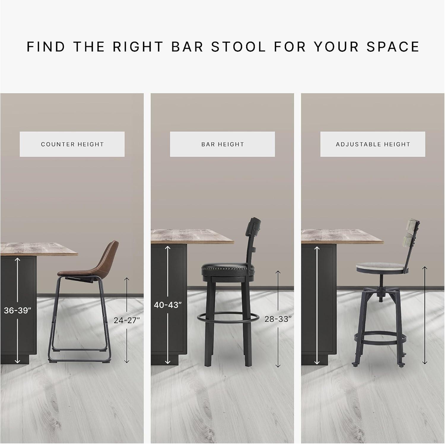 imageSignature Design by Ashley Jazmore Contemporary Velvet Upholstered Counter Height Bar Stool with Footrest and Adjustable Levelers Set of 2 Dark Brown amp BlackBrown