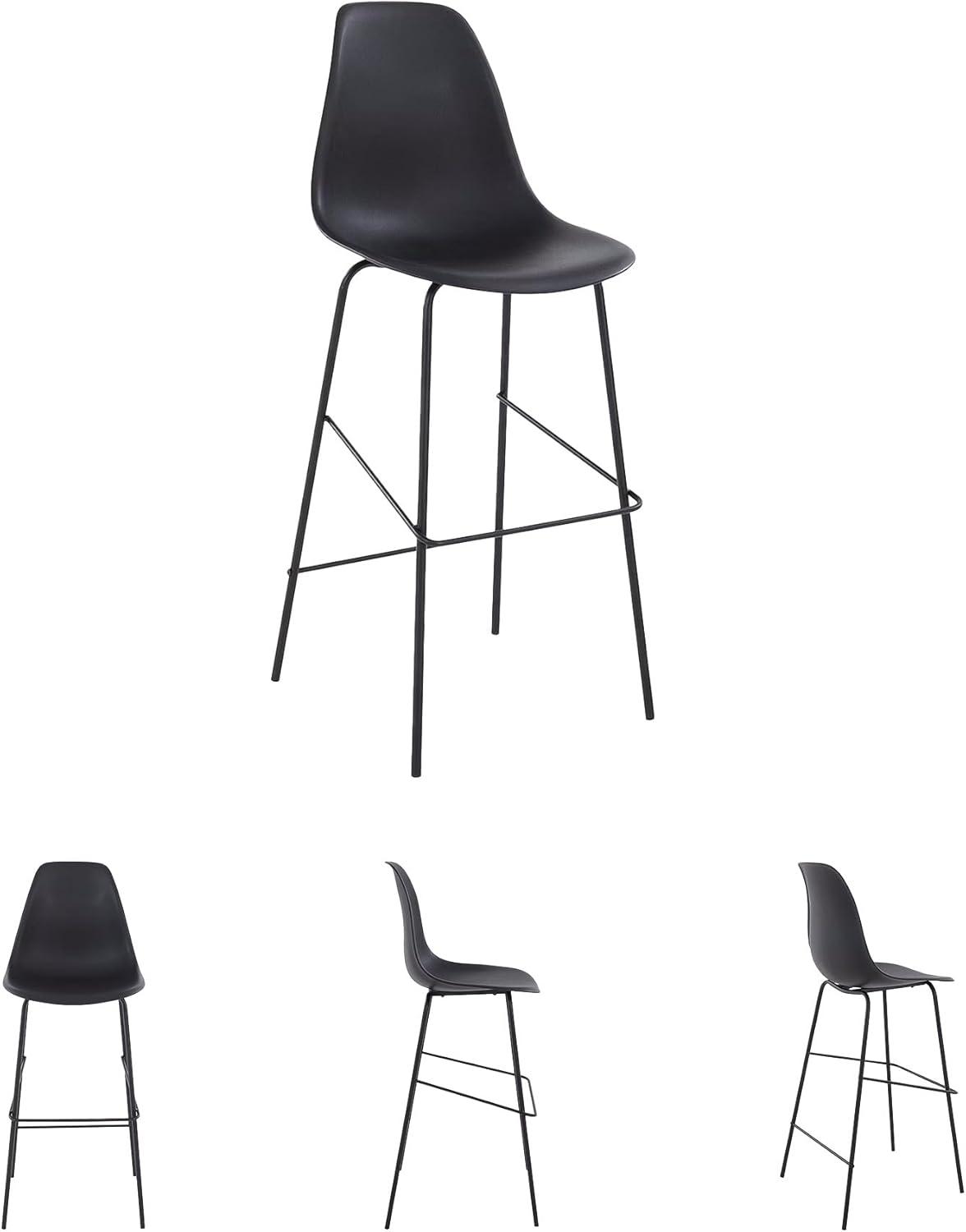 imageSignature Design by Ashley Jazmore Contemporary Velvet Upholstered Counter Height Bar Stool with Footrest and Adjustable Levelers Set of 2 Dark Brown amp BlackBlack