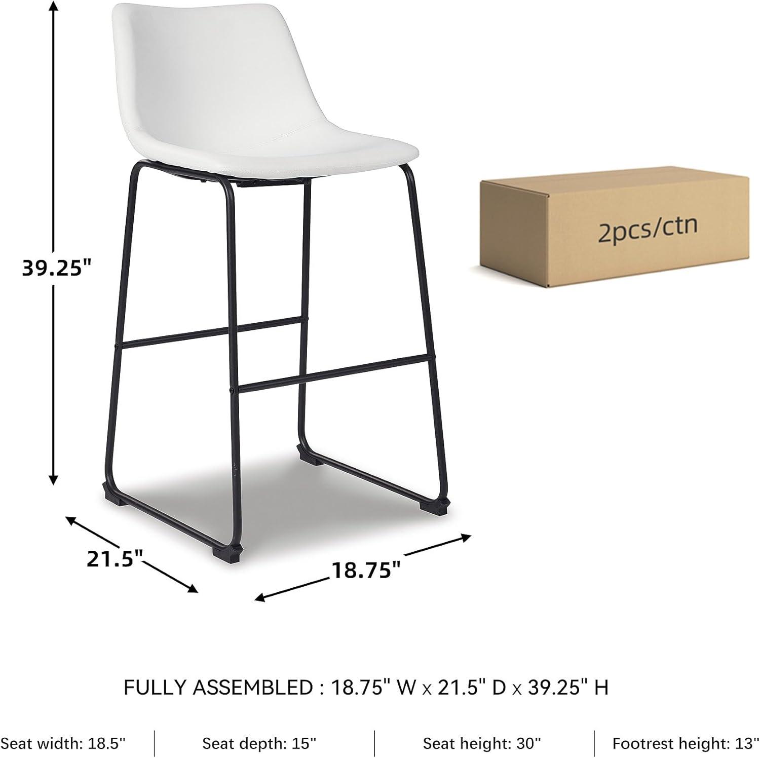 imageSignature Design by Ashley Jazmore Contemporary Velvet Upholstered Counter Height Bar Stool with Footrest and Adjustable Levelers Set of 2 Dark Brown amp BlackWhite