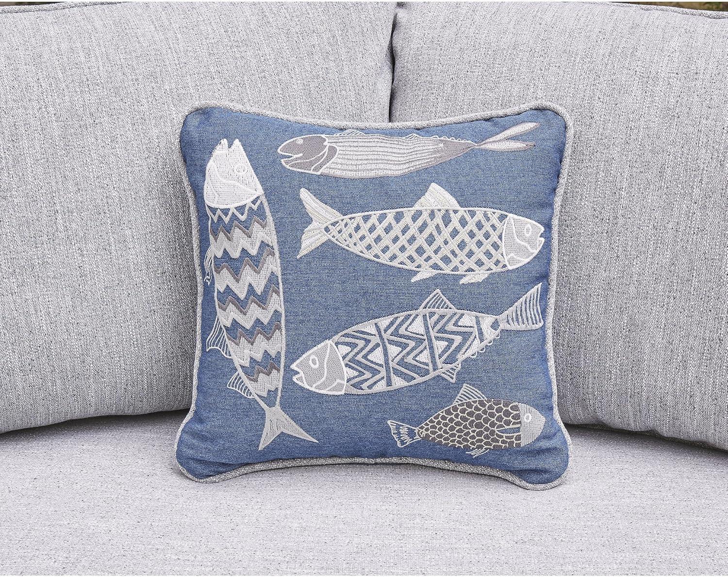 imageSignature Design by Ashley Naples Beach Casual Outdoor Bench with Cushion Nuvella Weather Resistant Fabric Light Gray amp BlueLoveseat