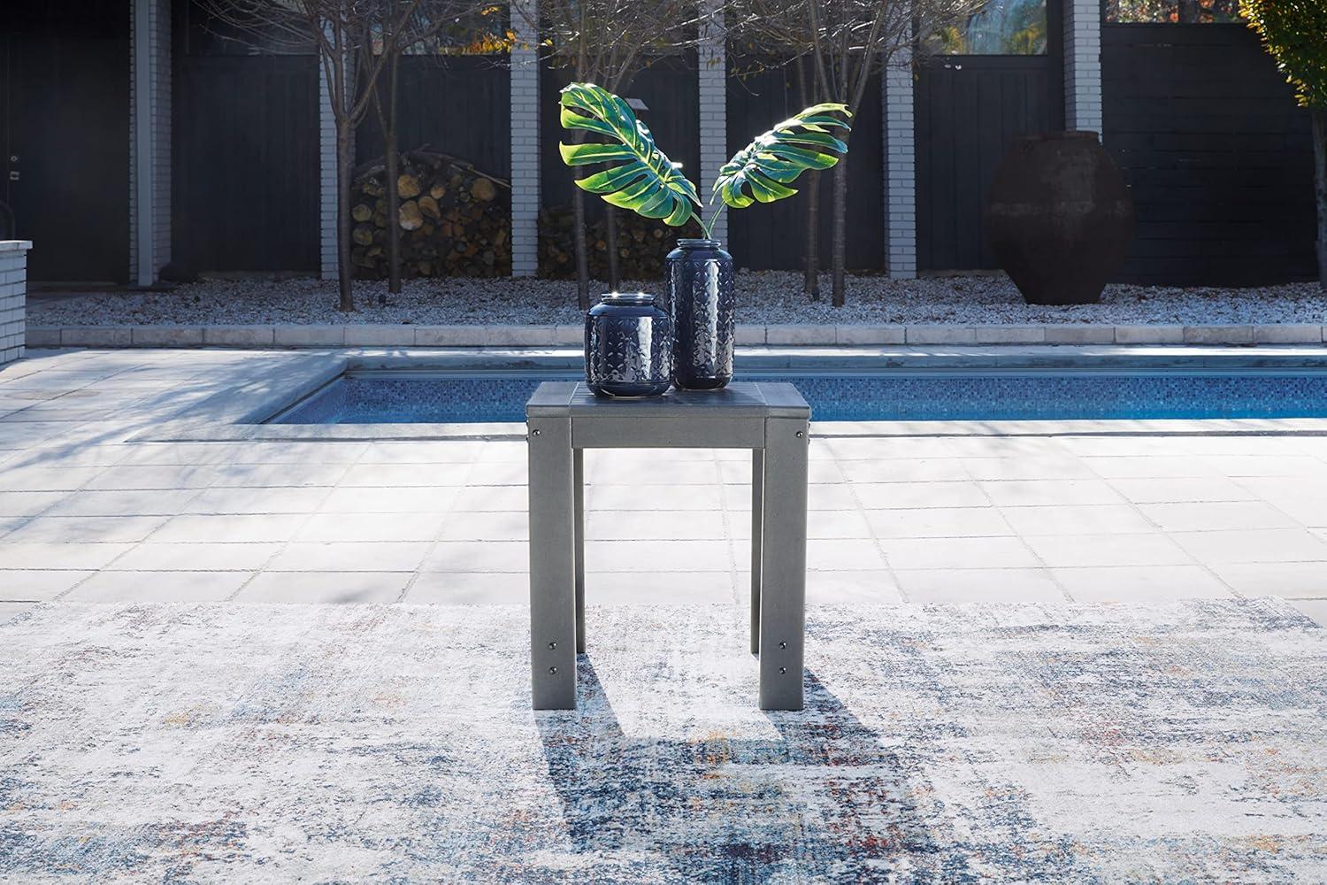 imageSignature Design by Ashley Outdoor Amora HDPE Patio Lounge Chair 2 Count Charcoal GrayEnd Table
