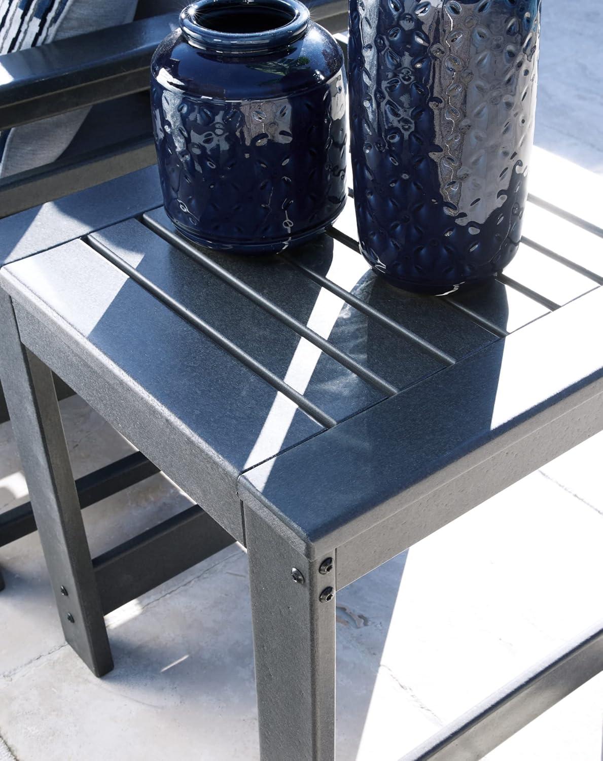 imageSignature Design by Ashley Outdoor Amora HDPE Patio Lounge Chair 2 Count Charcoal GrayEnd Table