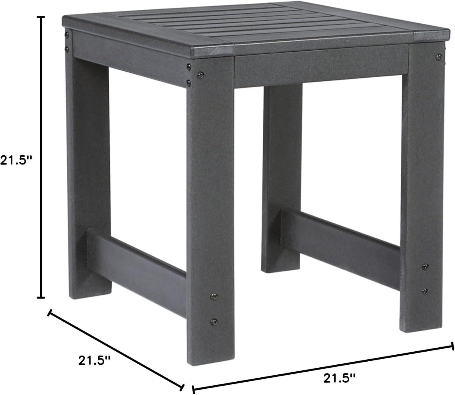 imageSignature Design by Ashley Outdoor Amora HDPE Patio Lounge Chair 2 Count Charcoal GrayEnd Table