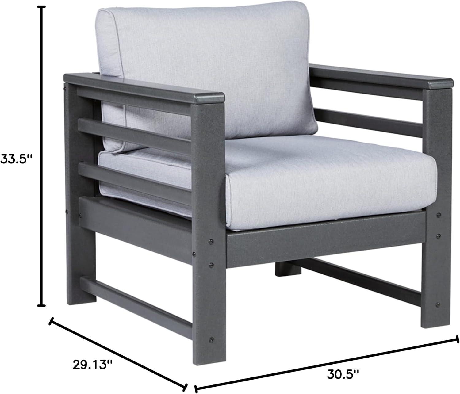 imageSignature Design by Ashley Outdoor Amora HDPE Patio Lounge Chair 2 Count Charcoal GrayLounge Chair Set