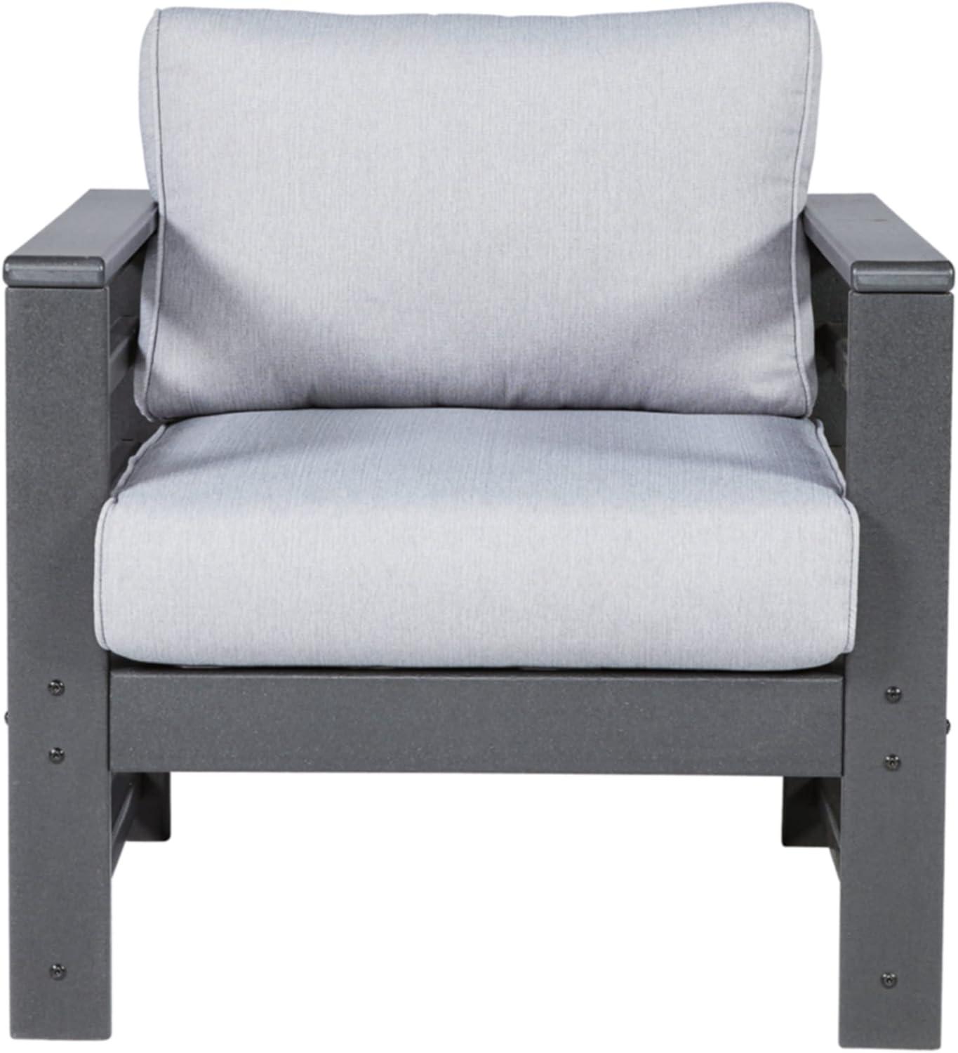 imageSignature Design by Ashley Outdoor Amora HDPE Patio Lounge Chair 2 Count Charcoal GrayLounge Chair Set
