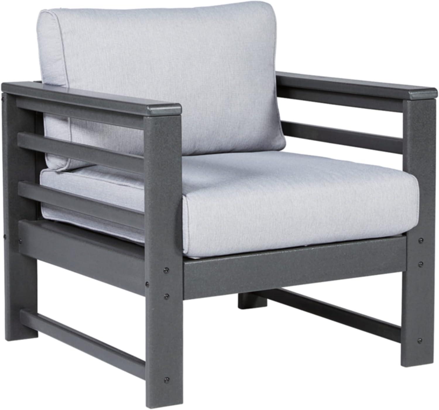 imageSignature Design by Ashley Outdoor Amora HDPE Patio Lounge Chair 2 Count Charcoal GrayLounge Chair Set