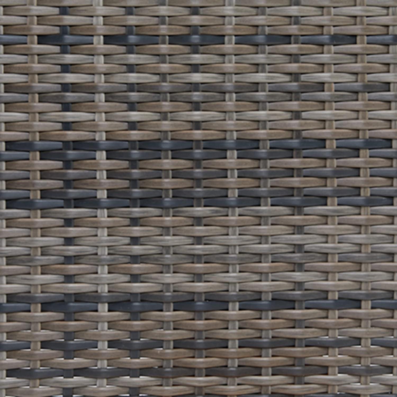 imageSignature Design by Ashley Outdoor Harbor Court Patio Wicker Ottoman with CushionNuvella Weather Resistant Fabric GrayConsole