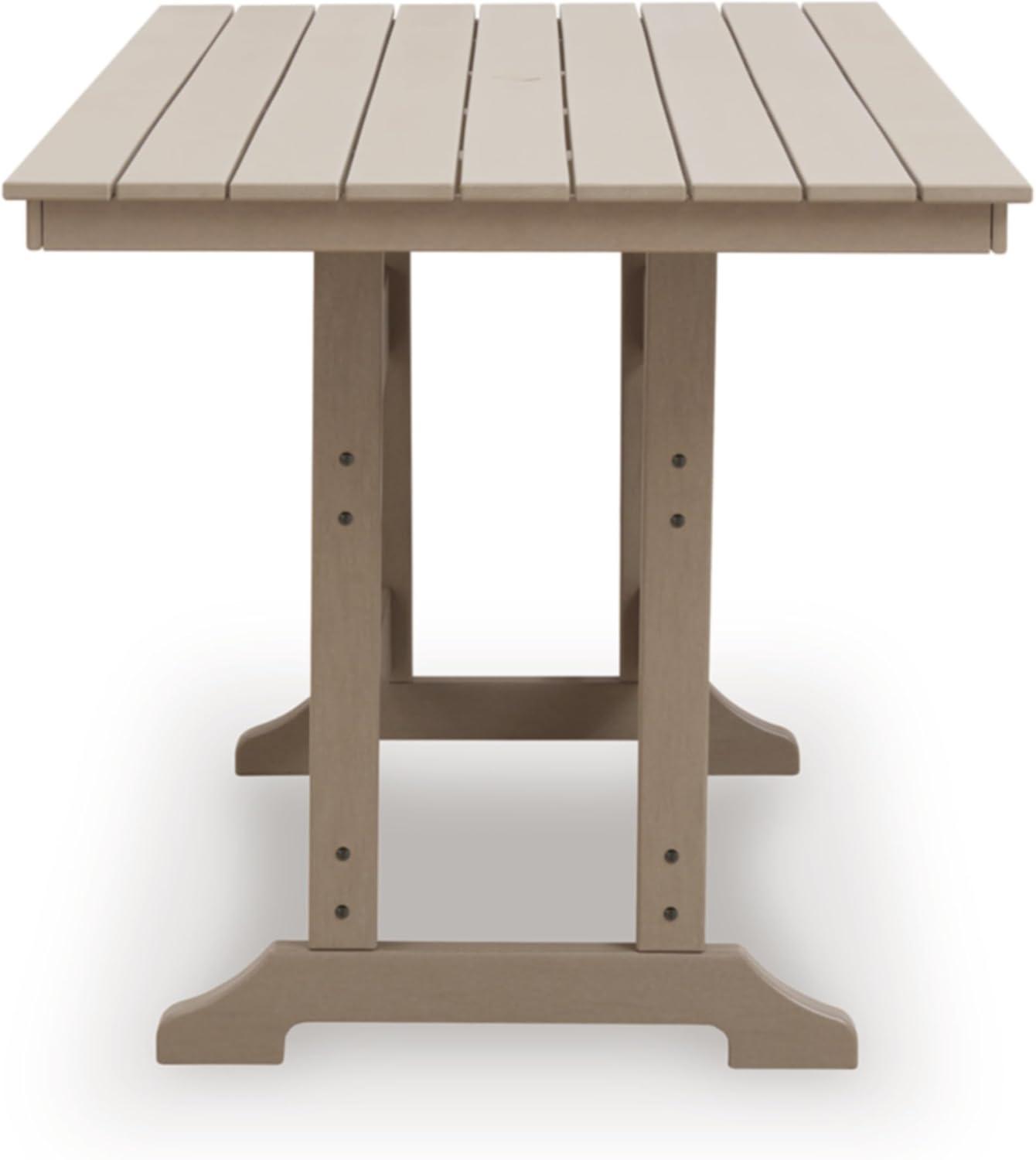 imageSignature Design by Ashley Outdoor Transville HDPE Patio Barstool 2 Count GrayBeige