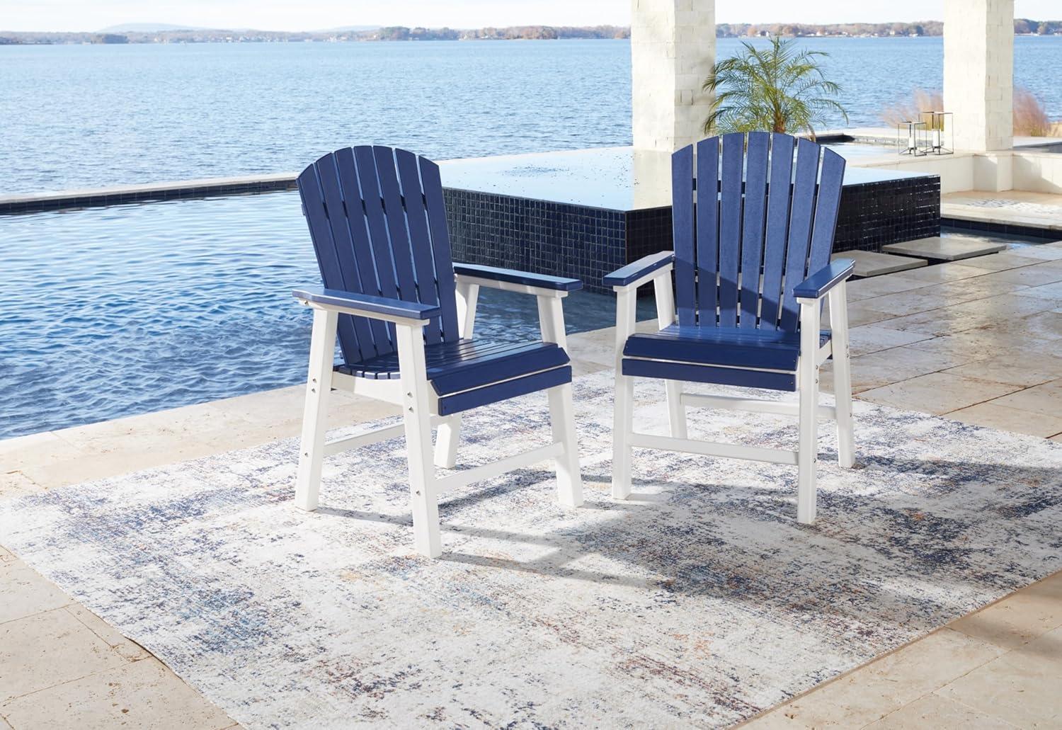 imageSignature Design by Ashley Outdoor Transville HDPE Patio Barstool 2 Count GrayBlue