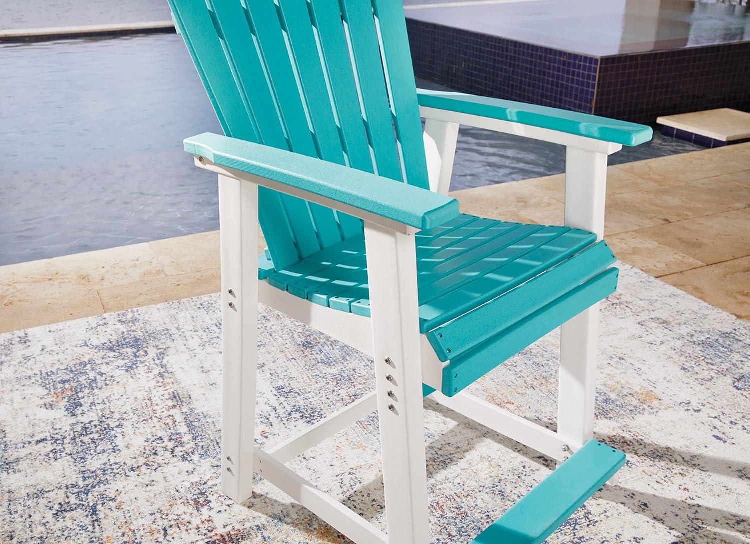 imageSignature Design by Ashley Outdoor Transville HDPE Patio Barstool 2 Count GrayBlue