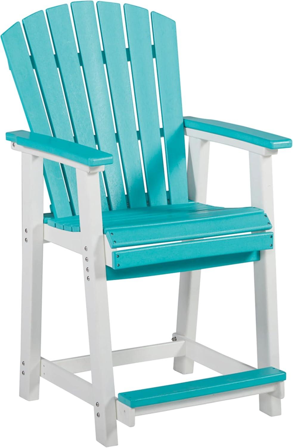 imageSignature Design by Ashley Outdoor Transville HDPE Patio Barstool 2 Count GrayBlue
