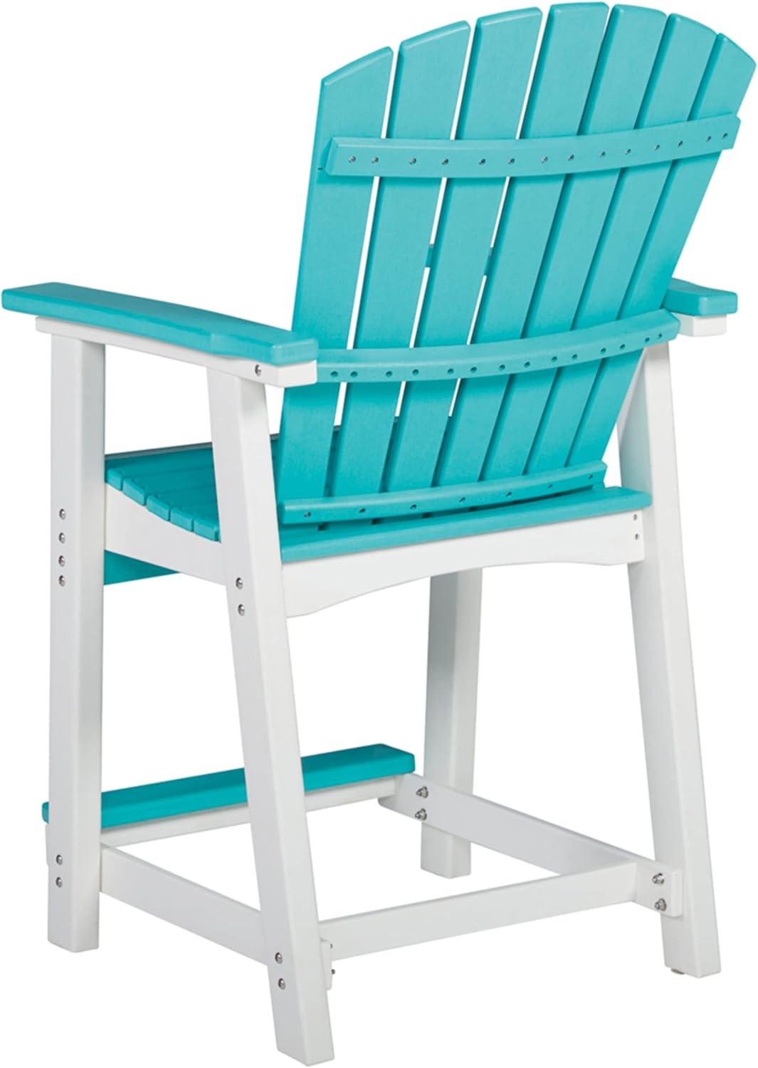 imageSignature Design by Ashley Outdoor Transville HDPE Patio Barstool 2 Count GrayBlue