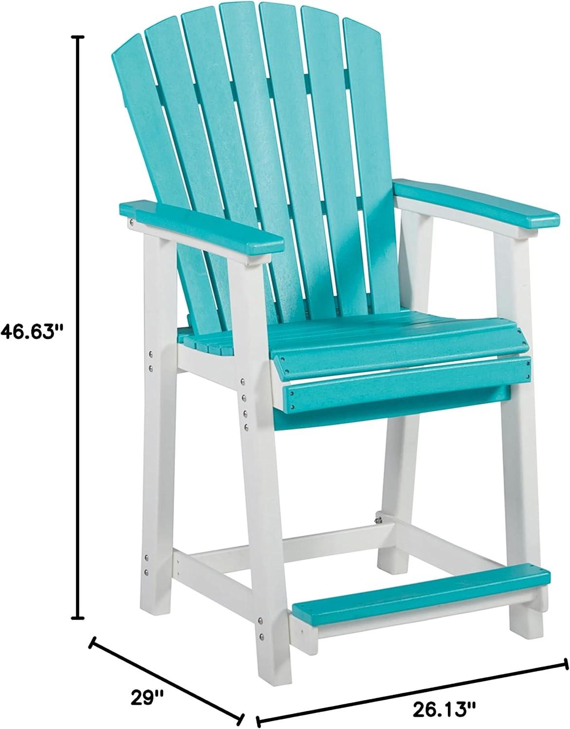 imageSignature Design by Ashley Outdoor Transville HDPE Patio Barstool 2 Count GrayBlue