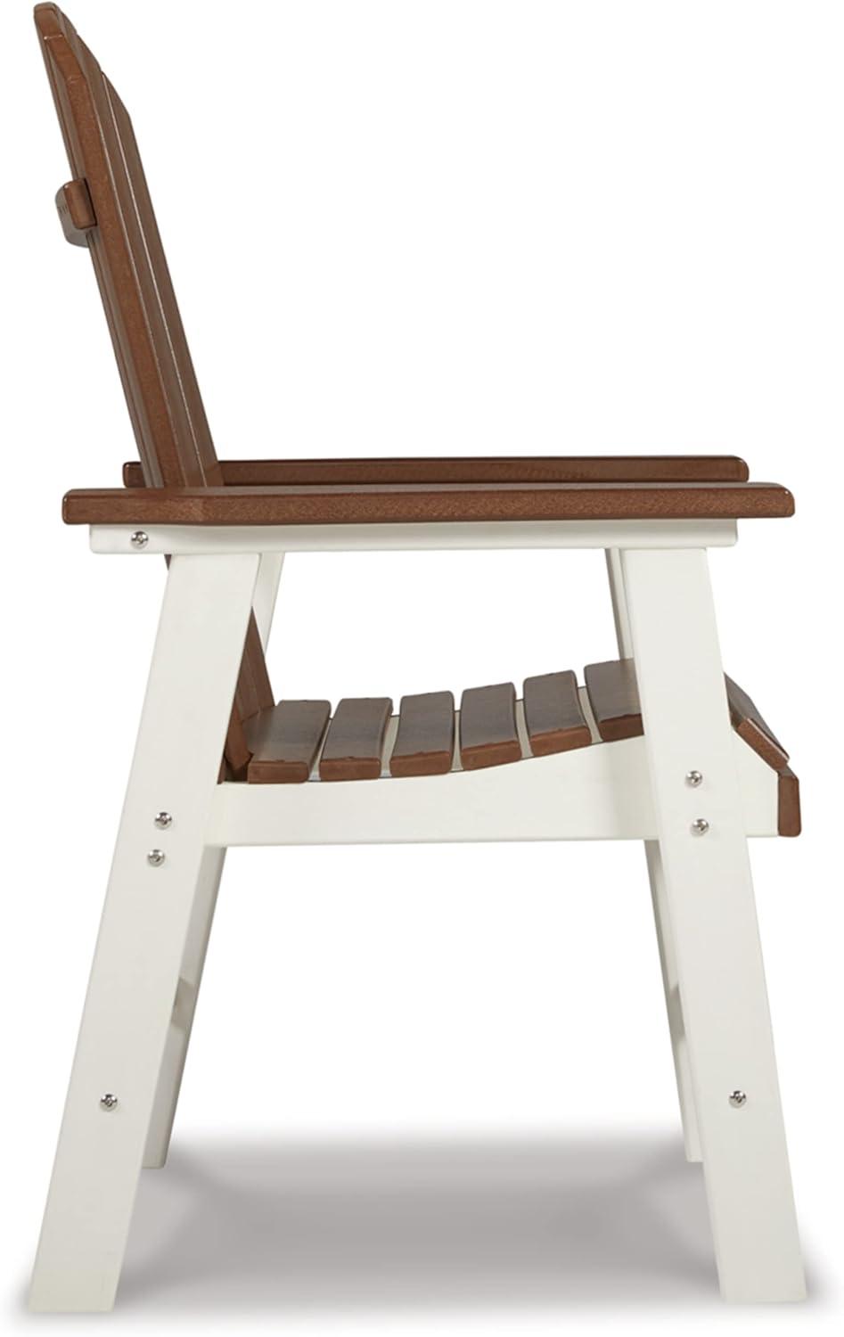 imageSignature Design by Ashley Outdoor Transville HDPE Patio Barstool 2 Count GrayBrownWhite