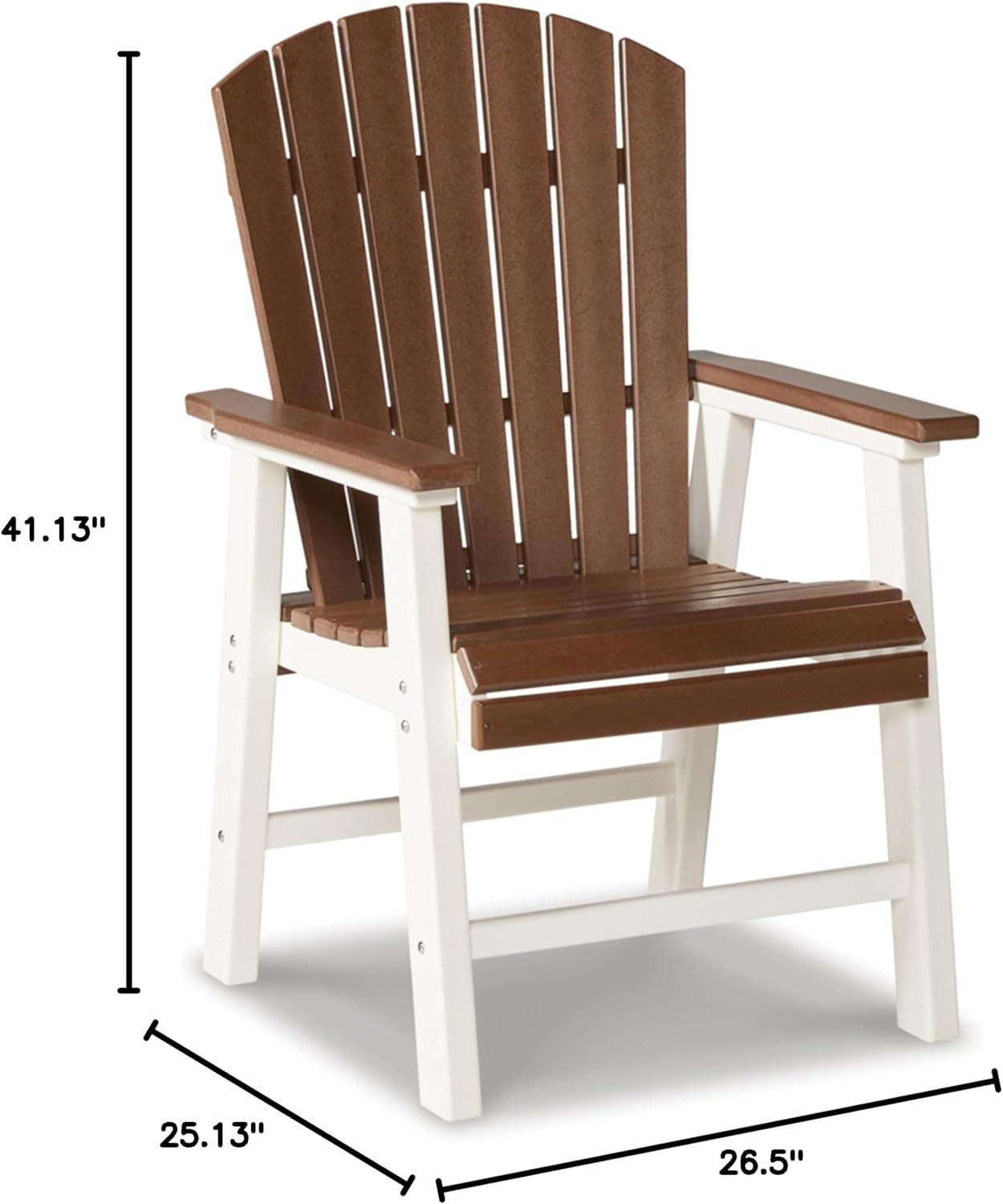 imageSignature Design by Ashley Outdoor Transville HDPE Patio Barstool 2 Count GrayBrownWhite