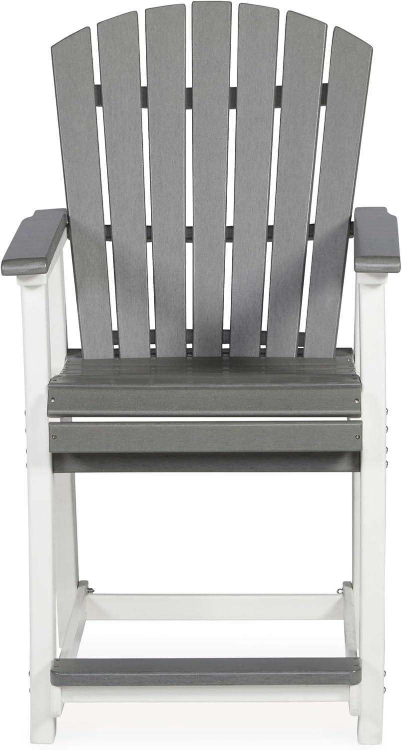 imageSignature Design by Ashley Outdoor Transville HDPE Patio Barstool 2 Count GrayGrayWhite