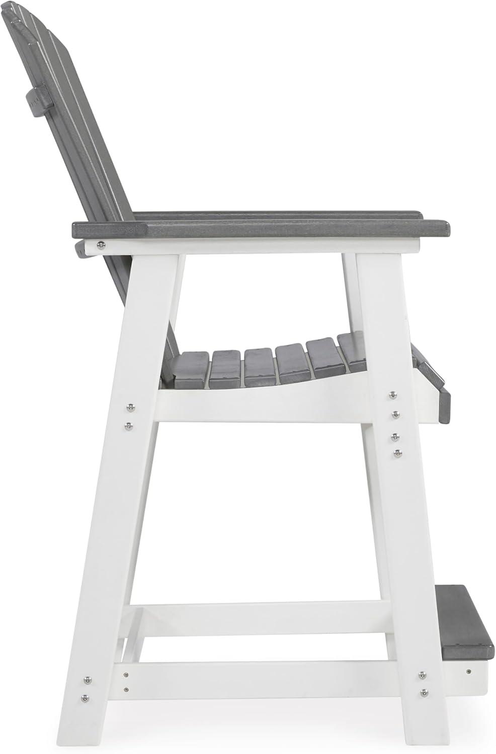 imageSignature Design by Ashley Outdoor Transville HDPE Patio Barstool 2 Count GrayGrayWhite