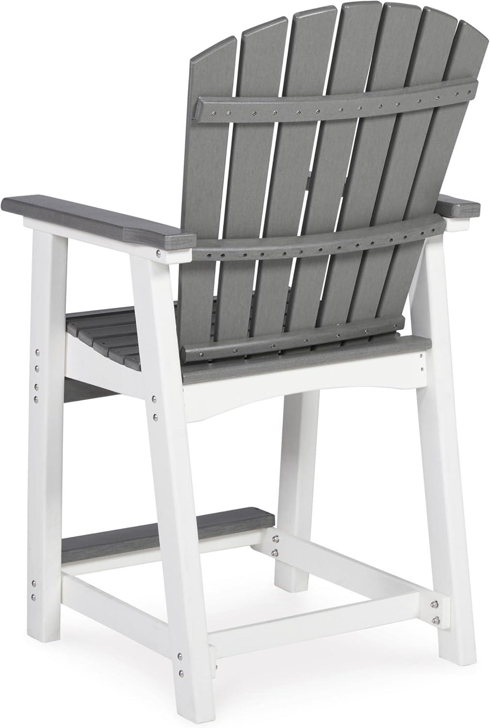 imageSignature Design by Ashley Outdoor Transville HDPE Patio Barstool 2 Count GrayGrayWhite