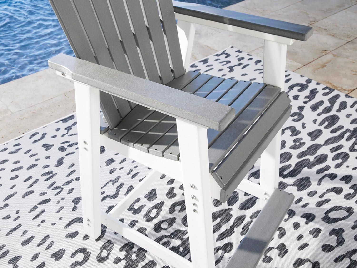 imageSignature Design by Ashley Outdoor Transville HDPE Patio Barstool 2 Count GrayGrayWhite