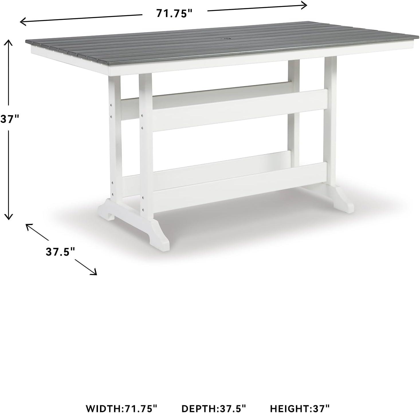 imageSignature Design by Ashley Outdoor Transville HDPE Patio Barstool 2 Count GrayWhiteGray