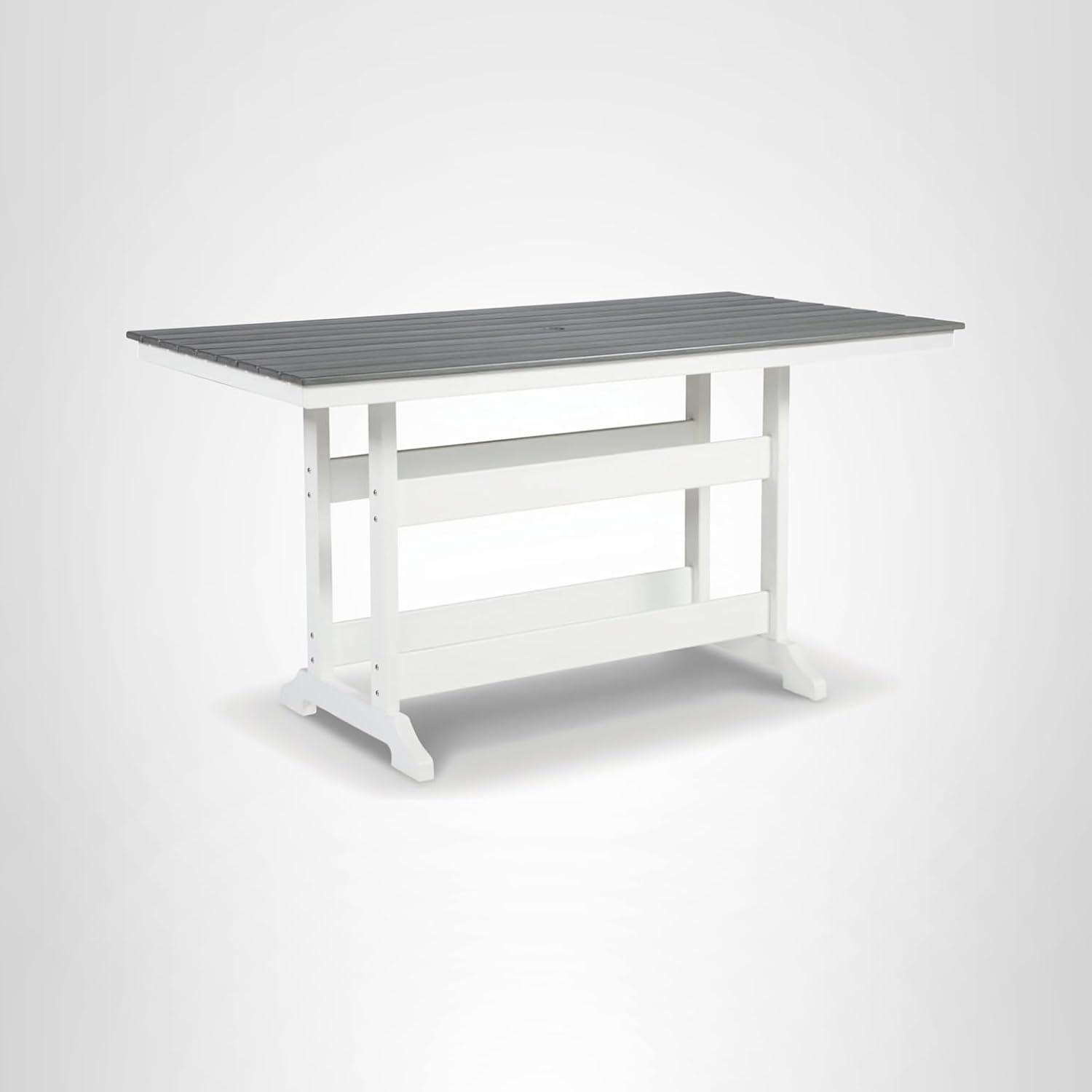 imageSignature Design by Ashley Outdoor Transville HDPE Patio Barstool 2 Count GrayWhiteGray