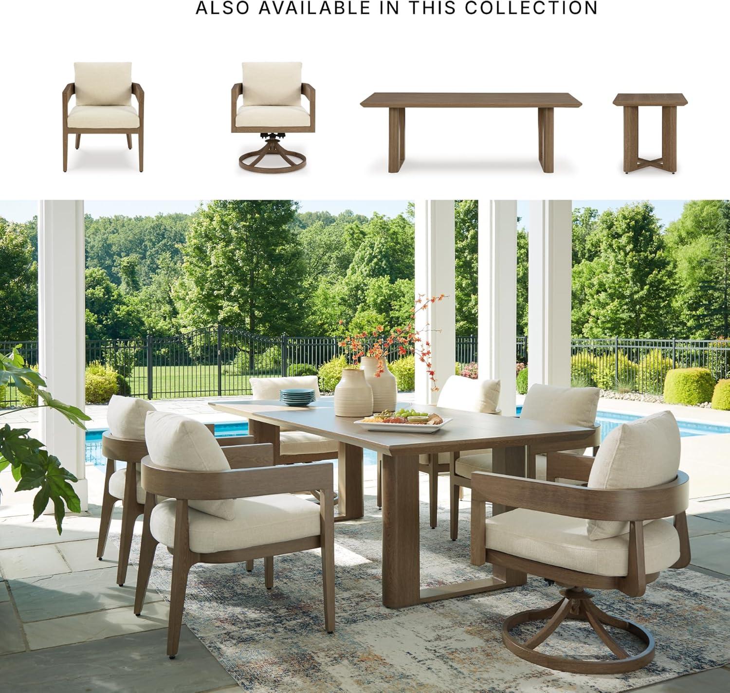 imageSignature Design by Ashley Serene Bay Casual Outdoor Dining Table with Sled Base Dark BrownOutdoor Dining Table