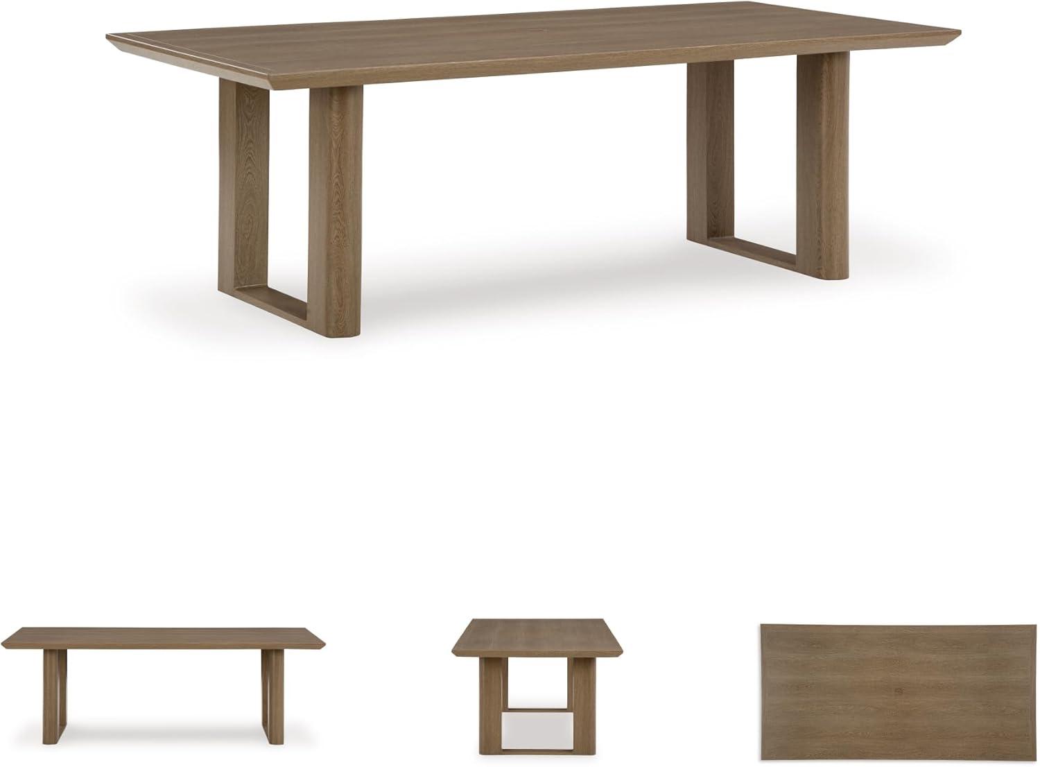 imageSignature Design by Ashley Serene Bay Casual Outdoor Dining Table with Sled Base Dark BrownOutdoor Dining Table