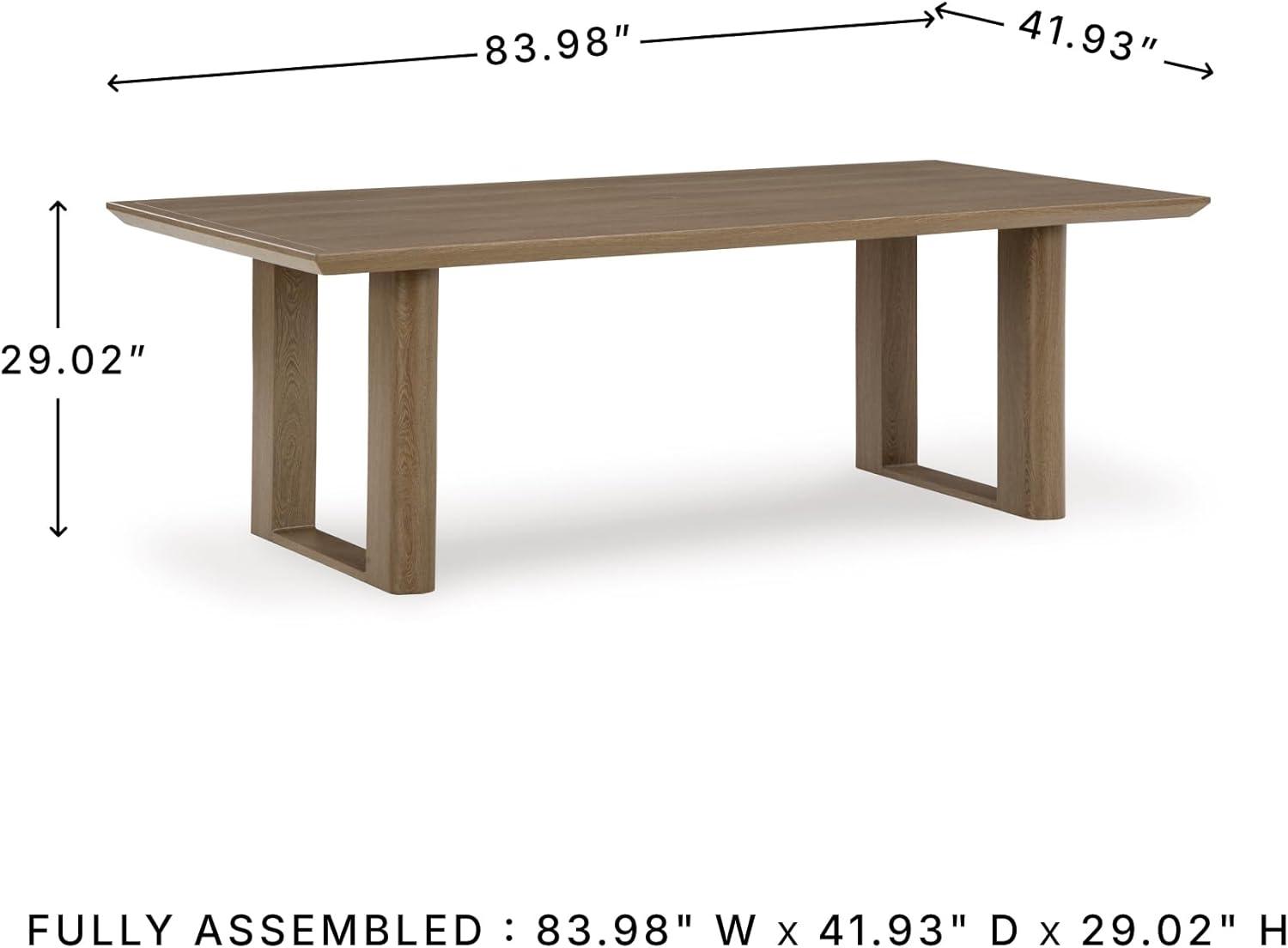 imageSignature Design by Ashley Serene Bay Casual Outdoor Dining Table with Sled Base Dark BrownOutdoor Dining Table