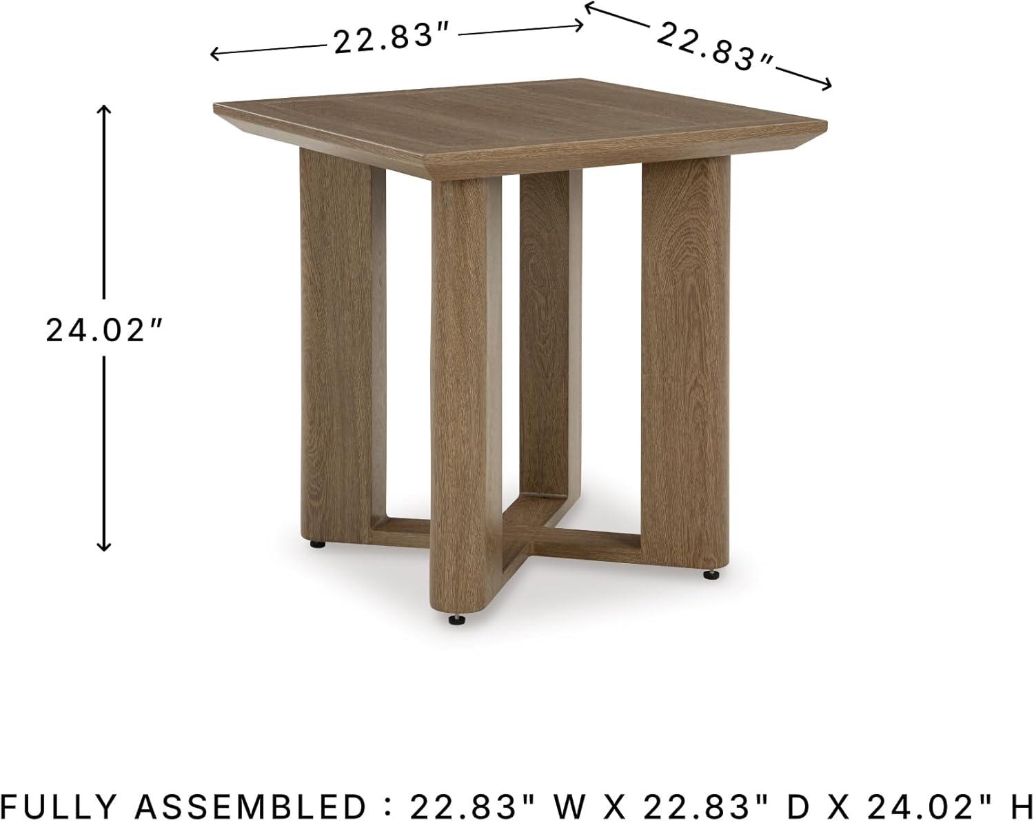 imageSignature Design by Ashley Serene Bay Casual Outdoor Dining Table with Sled Base Dark BrownOutdoor End Table