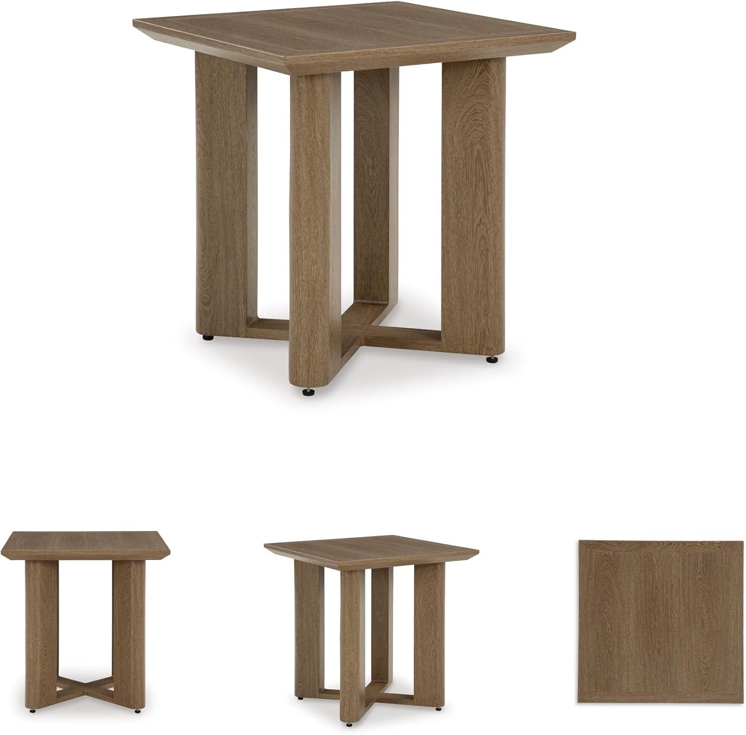 imageSignature Design by Ashley Serene Bay Casual Outdoor Dining Table with Sled Base Dark BrownOutdoor End Table
