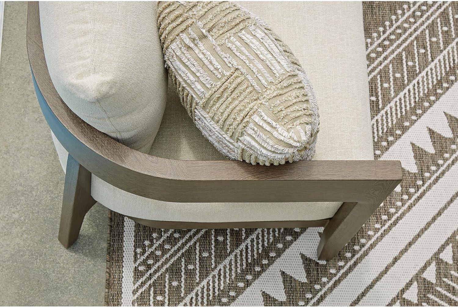 imageSignature Design by Ashley Serene Bay Casual Outdoor Dining Table with Sled Base Dark BrownOutdoor Loveseat with Cushion