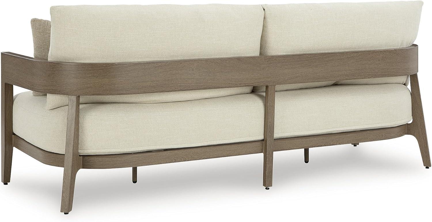 imageSignature Design by Ashley Serene Bay Casual Outdoor Dining Table with Sled Base Dark BrownOutdoor Sofa with Cushion