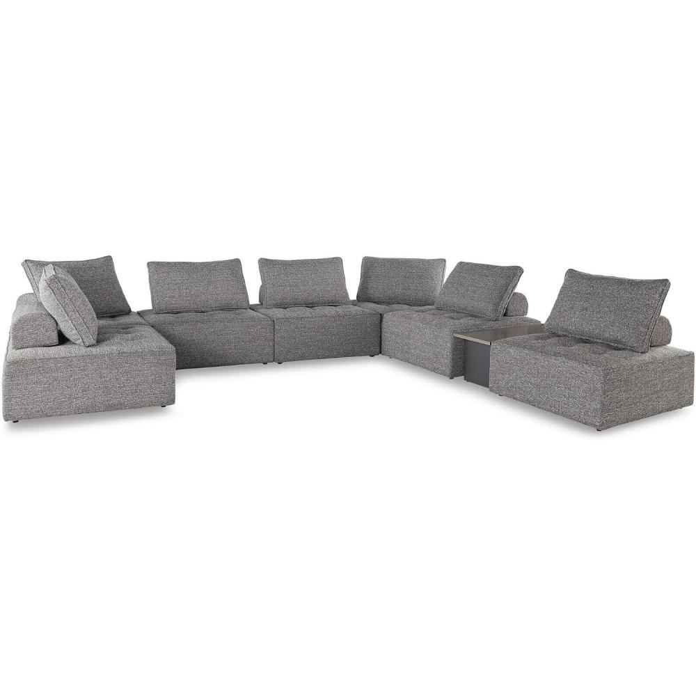 imageSignature Design by Ashley Bree Zee RightArm Facing Modern 4Piece Outdoor Sectional with Tufted Cushion Gray8Piece Outdoor Sectional