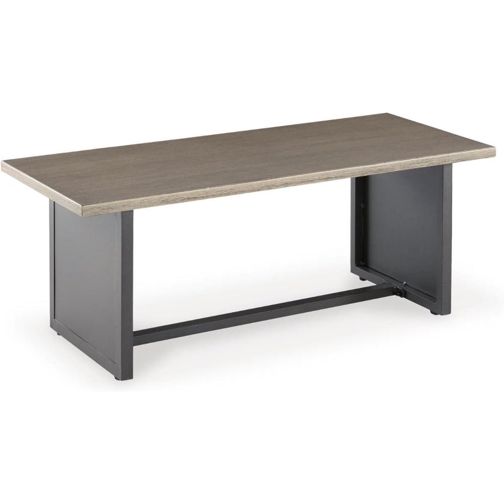 imageSignature Design by Ashley Bree Zee RightArm Facing Modern 4Piece Outdoor Sectional with Tufted Cushion GrayRectangular End Table