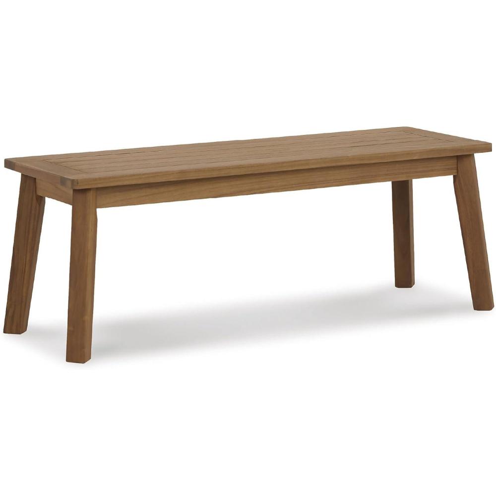 imageSignature Design by Ashley Janiyah Casual Outdoor Dining Bench Light BrownDining Bench