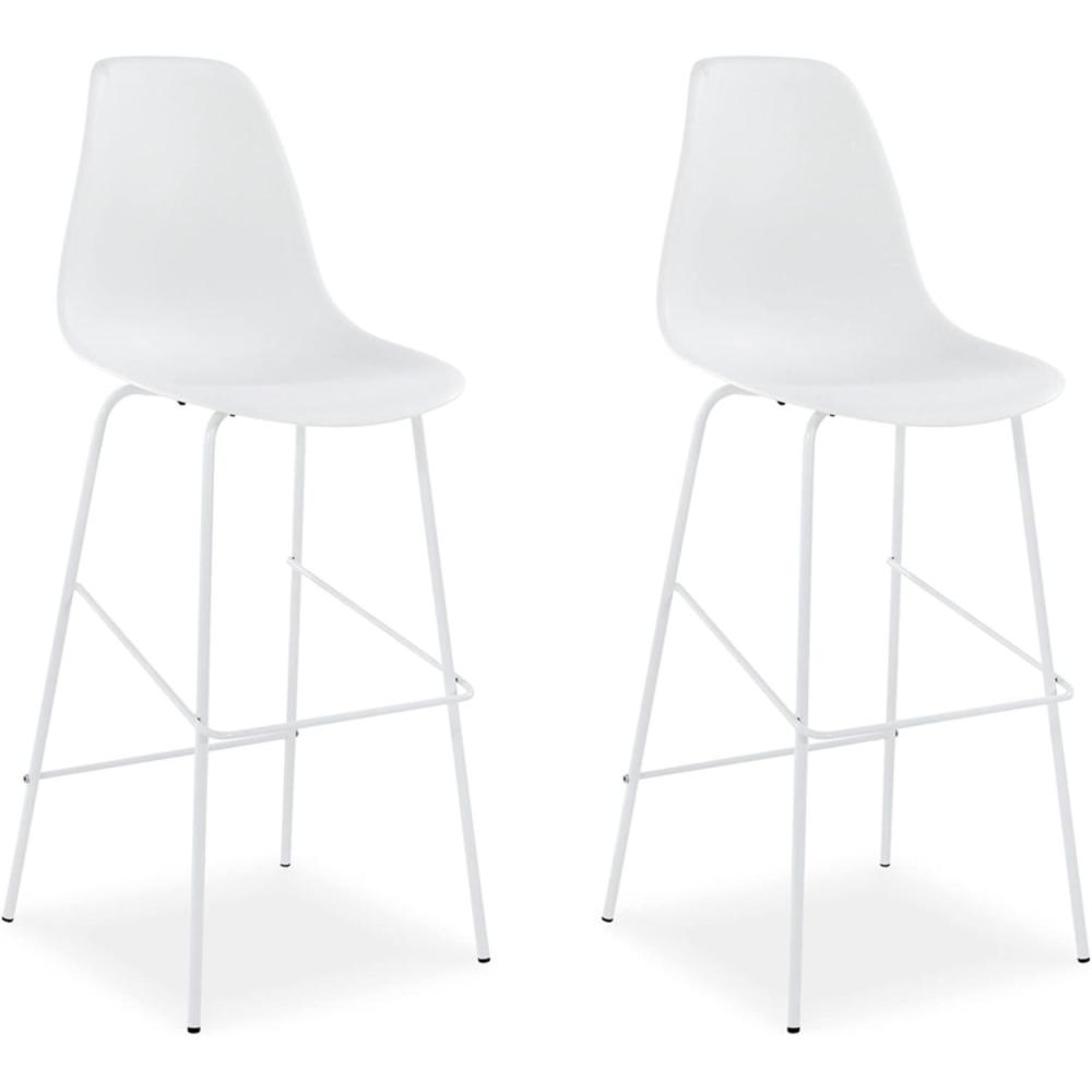 imageSignature Design by Ashley Jazmore Contemporary Velvet Upholstered Counter Height Bar Stool with Footrest and Adjustable Levelers Set of 2 Dark Brown amp BlackWhite