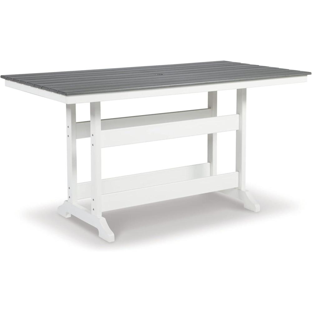 imageSignature Design by Ashley Outdoor Transville HDPE Patio Barstool 2 Count GrayWhiteGray