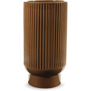 Signature Design by Ashley Avalyah Casual Indoor/Outdoor 15″ Glazed Ceramic Tabletop Vase with Wide Mouth, Dark Brown(12″)