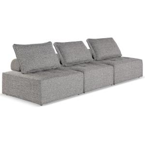 Signature Design by Ashley Bree Zee Right-Arm Facing Modern 4-Piece Outdoor Sectional with Tufted Cushion, Gray(3-Piece Outdoor Modular Seating)